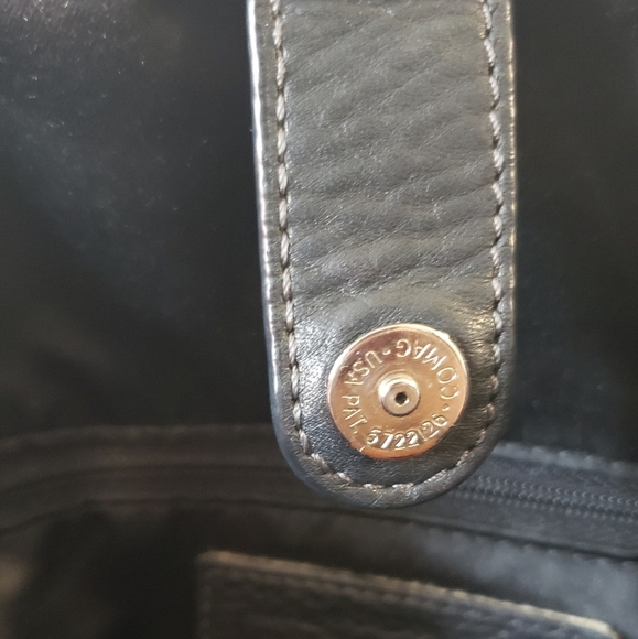 Coach Penelope Turnlock Black Pebbled Leather Handbag Shoulder Bag - Picture 10 of 12